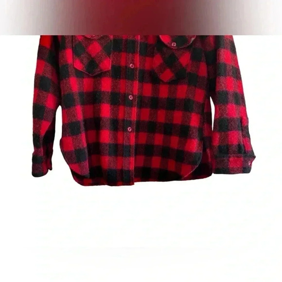 VTG Woolrich Buffalo Plaid Wool Mackinaw Cruiser Hunting Jacket Sz 18 - Picture 6 of 14